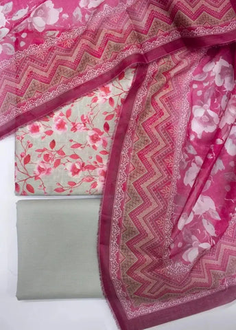 Bin Saeed Fabric - DPC-0760- 3 Piece Cotton Printed UnStitched Suit