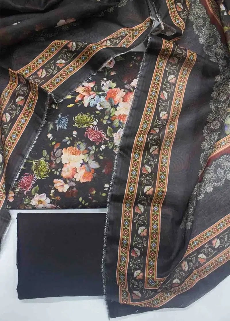 Bin Saeed Fabric - DPC-0761- 3 Piece Cotton Printed UnStitched Suit