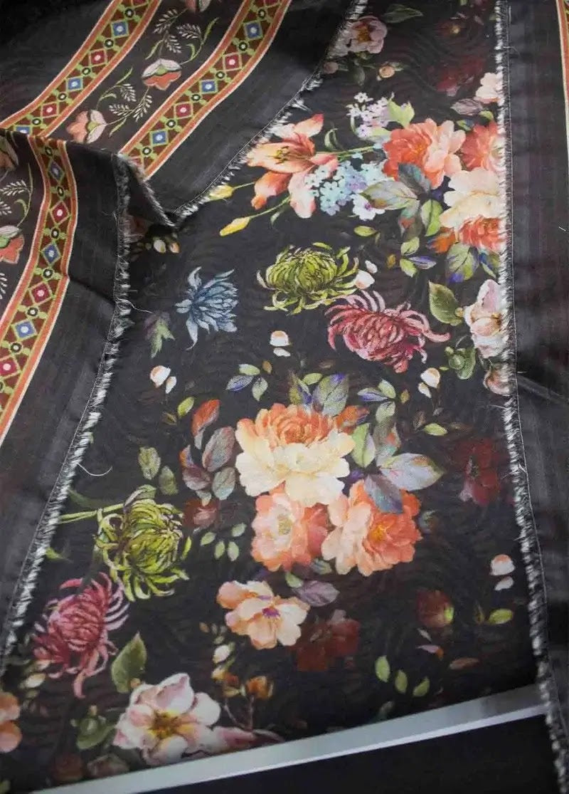 Bin Saeed Fabric - DPC-0761- 3 Piece Cotton Printed UnStitched Suit