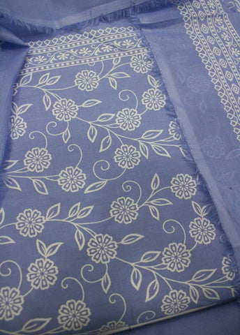 3 Piece Digital Printed Lavender Color Unstitched Suit