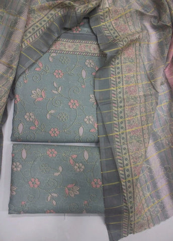 3 Piece Digital Printed Ice Blue Color Unstitched Suit