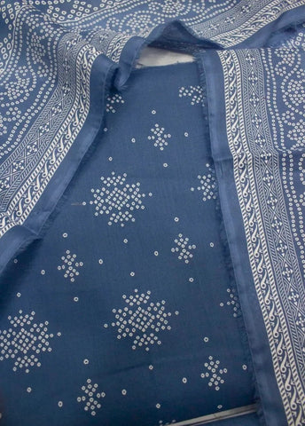 3 Piece Digital Printed Stone Blue Color Unstitched Suit