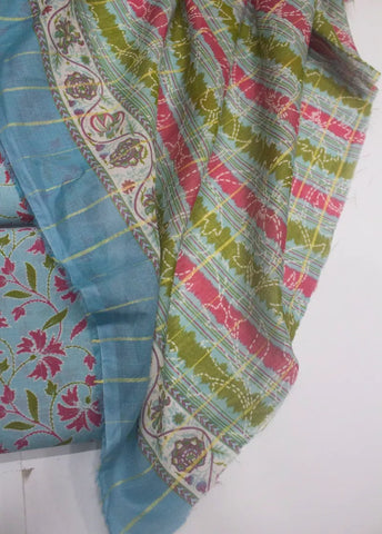 3 Piece Digital Printed Light Blue Color Unstitched Suit