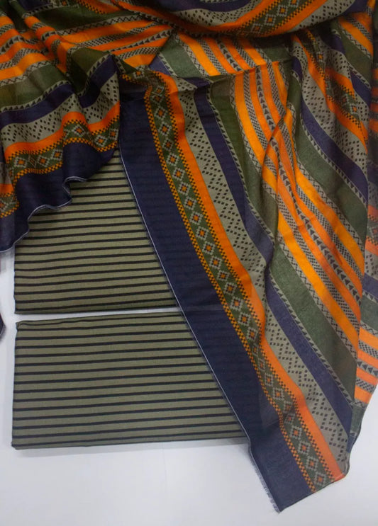 3 Piece Cotton Digital Printed MultiColor Unstitched Suit