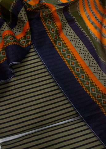 3 Piece Cotton Digital Printed MultiColor Unstitched Suit