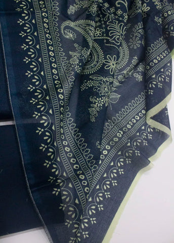 3 Piece Cotton Digital Printed Teal Color Unstitched Suit