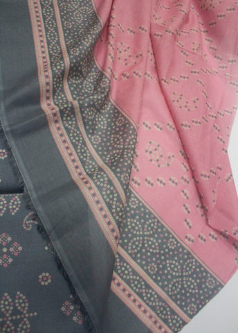 3 Piece Cotton Digital Printed Grey Color Unstitched Suit