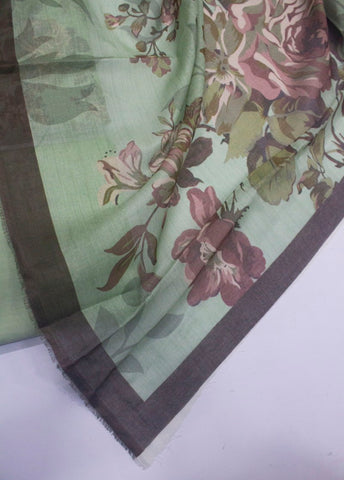 3 Piece Cotton Digital Printed Mint Green Color Unstitched Suit