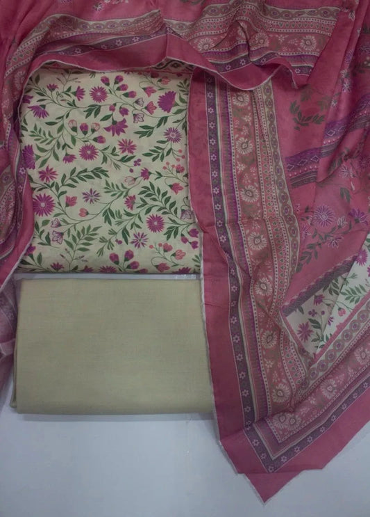 3 Piece Digital Printed MultiColor Unstitched Suit