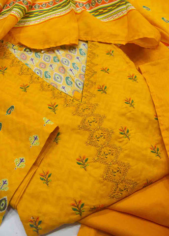 Bin Saeed Fabric - EMB-0024- 3 Piece Embroidered Stitched Suit