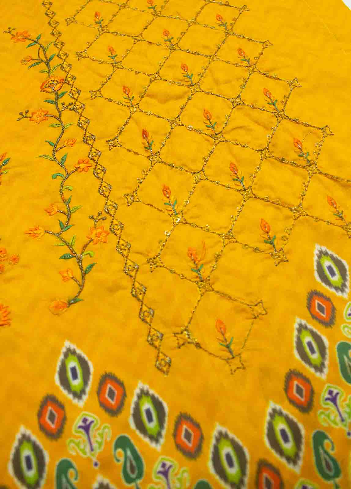 Bin Saeed Fabric - EMB-0024- 3 Piece Embroidered Stitched Suit