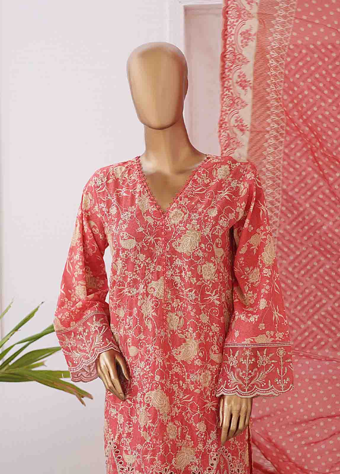 Bin Saeed Fabric - EMB-0149-SM- 3 Piece Embroidered Stitched Suit