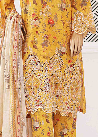 Bin Saeed Fabric - EMB-0155-SM- 3 Piece Embroidered Stitched Suit