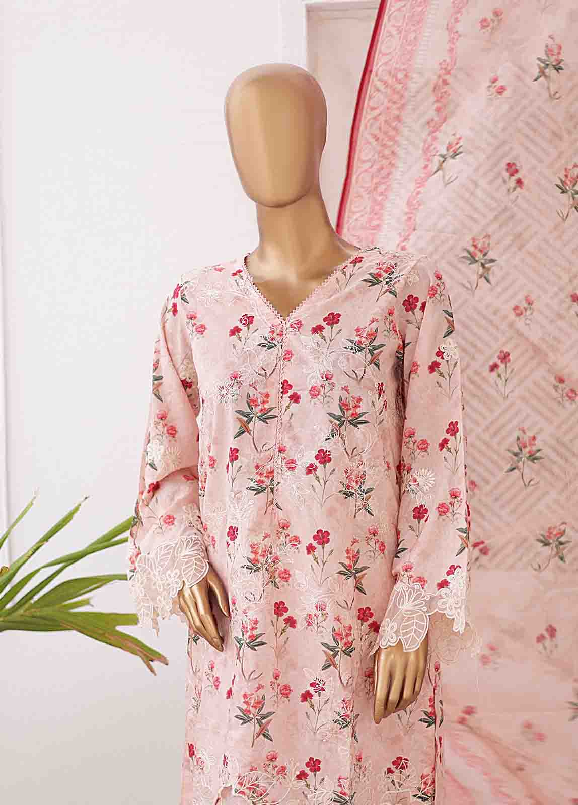 Bin Saeed Fabric - EMB-0156-SM- 3 Piece Embroidered Stitched Suit