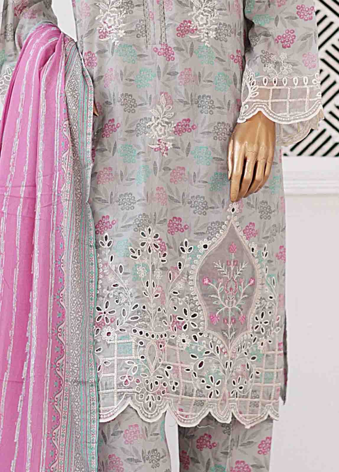 Bin Saeed Fabric - EMB-0165-SM- 3 Piece Embroidered Stitched Suit