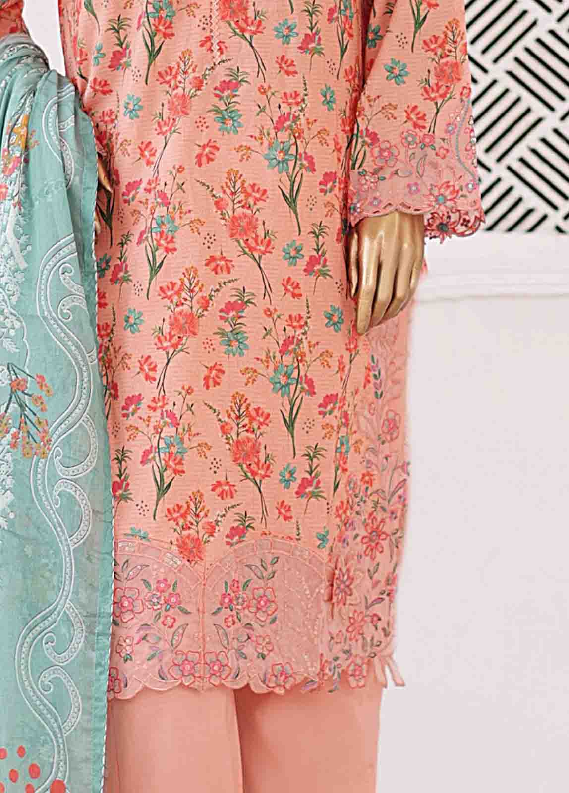 Bin Saeed Fabric - EMB-0177-SM- 3 Piece Embroidered Stitched Suit