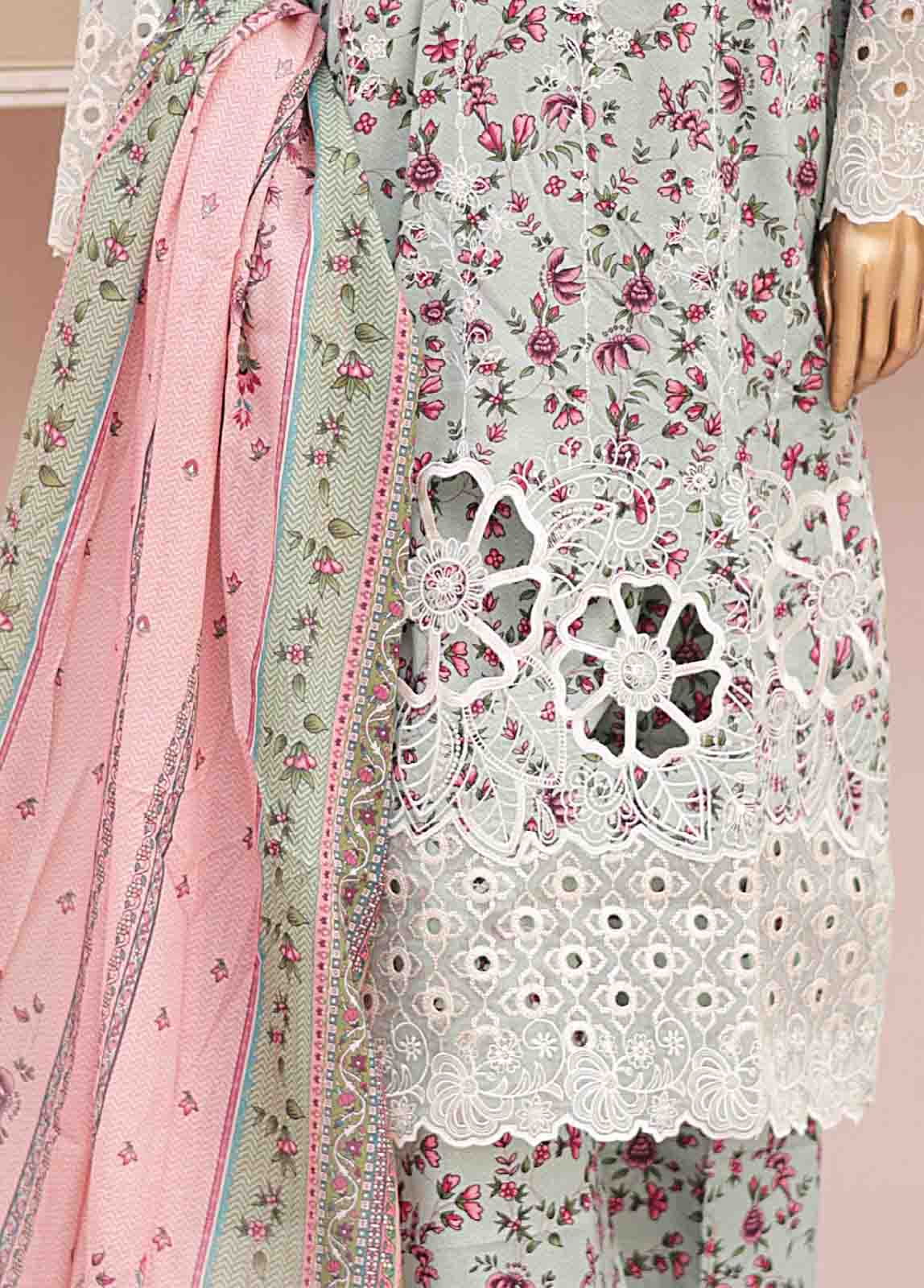 Bin Saeed Fabric - EMB-0186-SM- 3 Piece Embroidered Stitched Suit