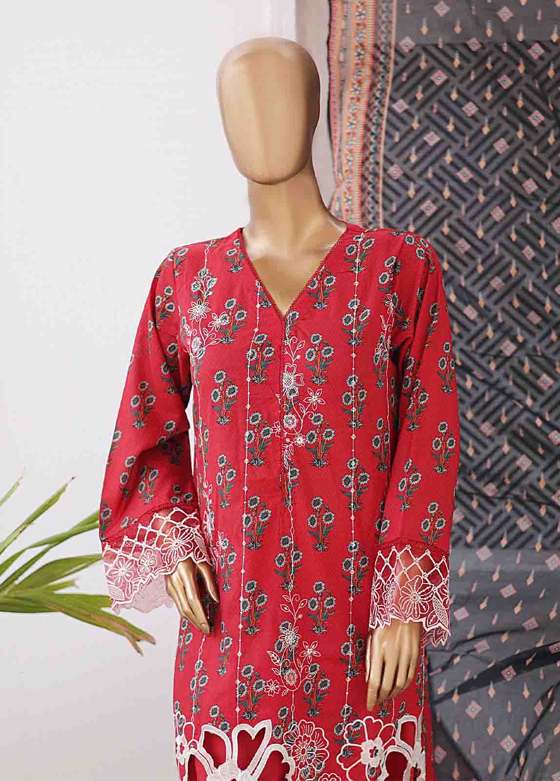 Bin Saeed Fabric - EMB-0188-SM- 3 Piece Embroidered Stitched Suit