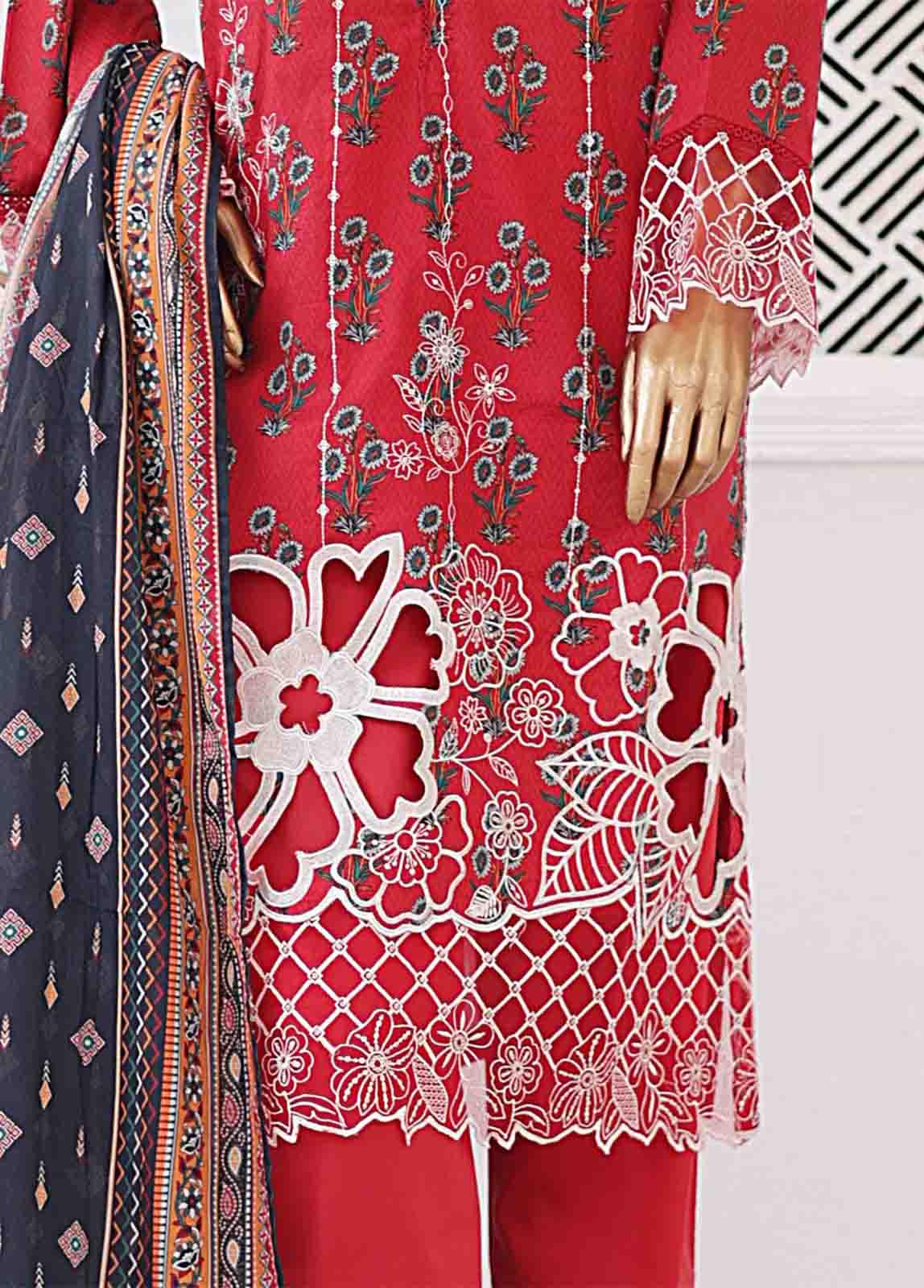 Bin Saeed Fabric - EMB-0188-SM- 3 Piece Embroidered Stitched Suit