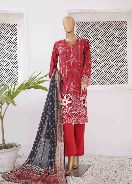 EMB-0188-SM- 3 Piece Embroidered Stitched Suit