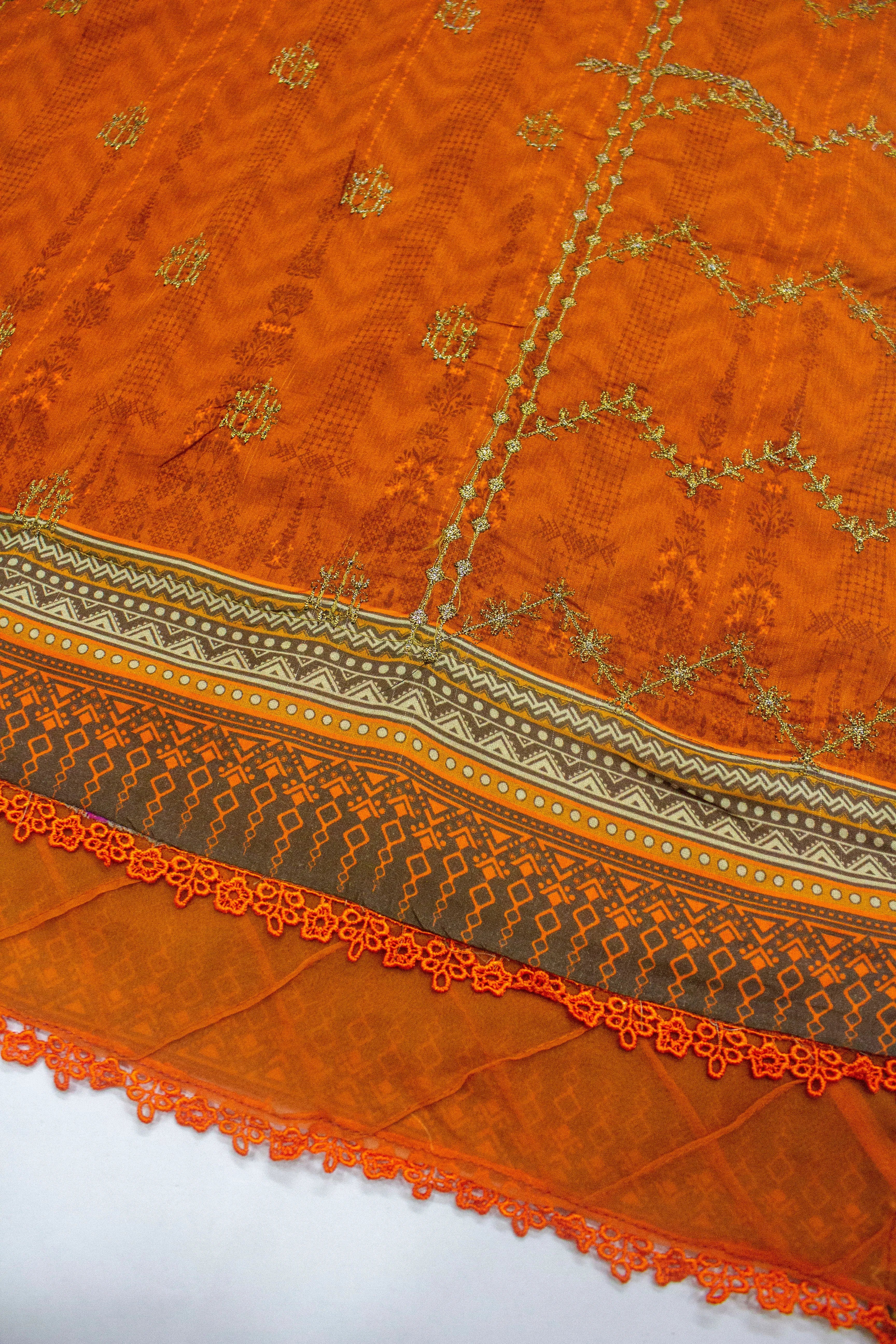 Bin Saeed Fabric - EMB-0231 - 3 Piece Cotton Embroidery Stitched Suit