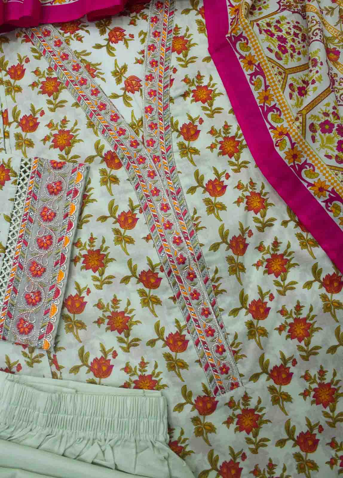 Bin Saeed Fabric - EMB-0618- 3 Piece Embroidered Stitched Suit