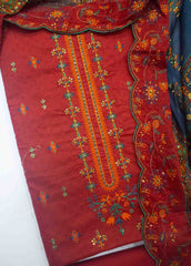 EMB-492-3 Cotton Embroidered UnStitched Suit