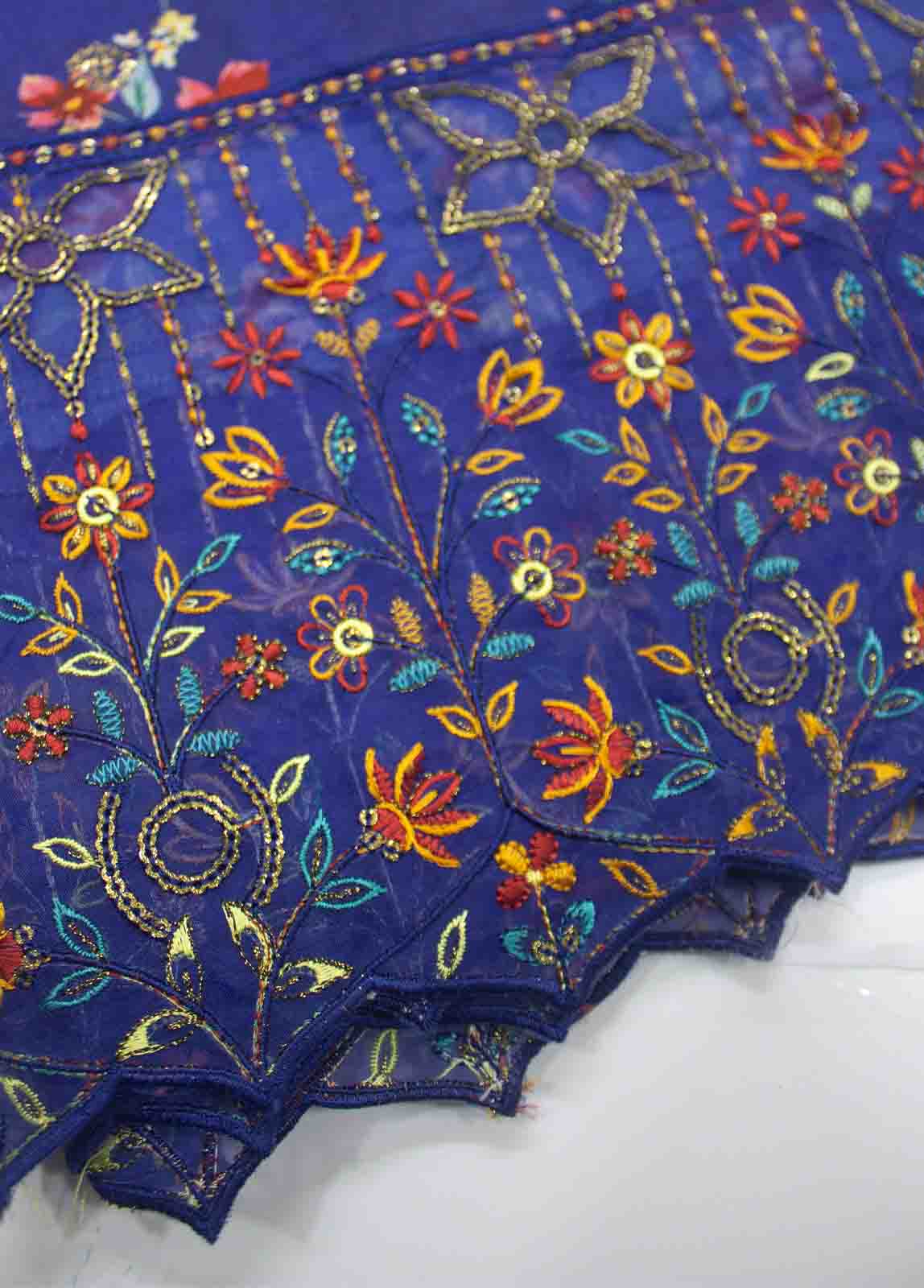 Bin Saeed Fabric - EMBC-0023- 3 Piece Lawn Embroidered UnStitched Suit