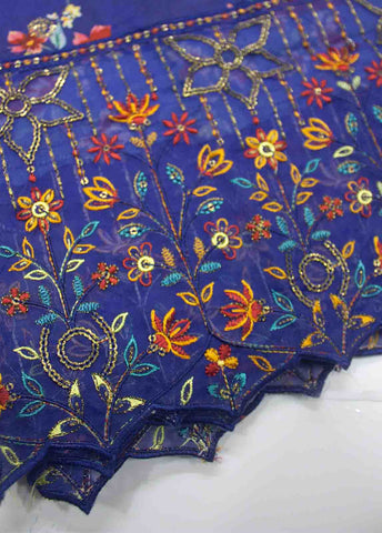 Bin Saeed Fabric - EMBC-0023- 3 Piece Lawn Embroidered UnStitched Suit