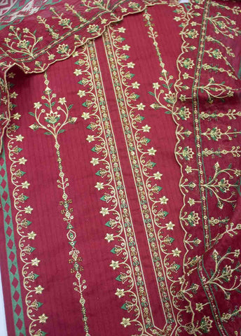 Bin Saeed Fabric - EMBC-0029- 3 Piece Lawn Embroidered UnStitched Suit