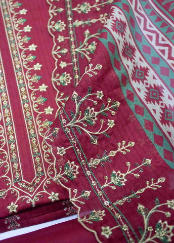 Bin Saeed Fabric - EMBC-0029- 3 Piece Lawn Embroidered UnStitched Suit