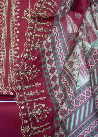 Bin Saeed Fabric - EMBC-0029- 3 Piece Lawn Embroidered UnStitched Suit
