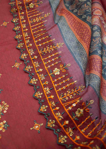 Bin Saeed Fabric - EMBC-0038- 3 Piece Lawn Embroidered UnStitched Suit