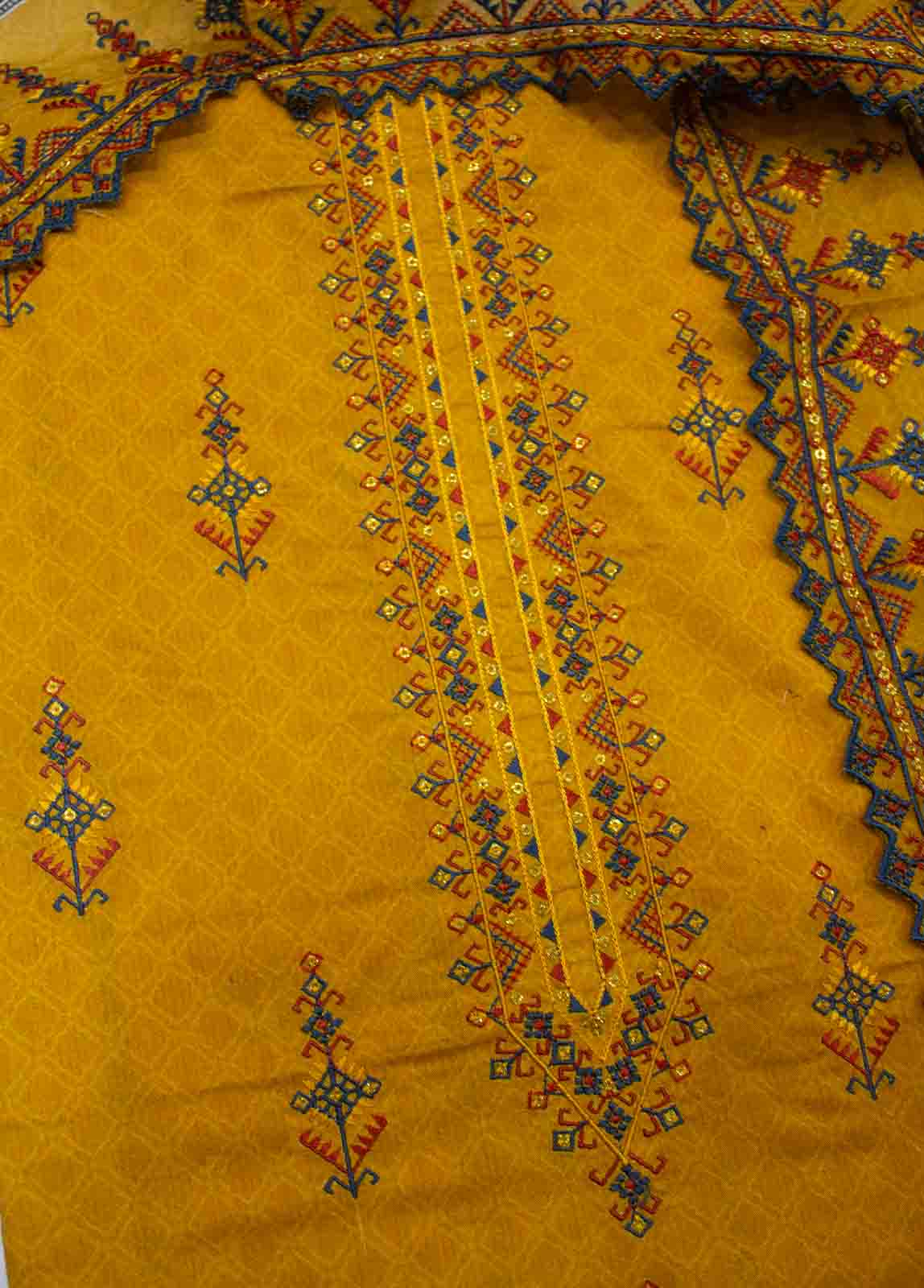 Bin Saeed Fabric - EMBC-0039- 3 Piece Lawn Embroidered UnStitched Suit