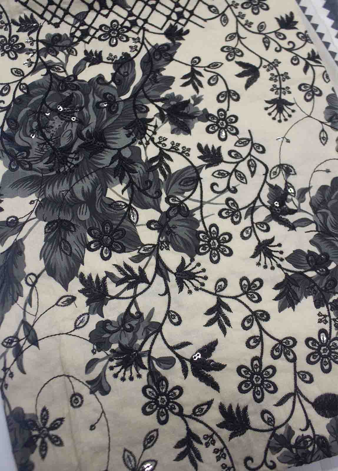 Bin Saeed Fabric - EMBC-0067- 3 Piece Embroidered Cotton UnStitched Suit