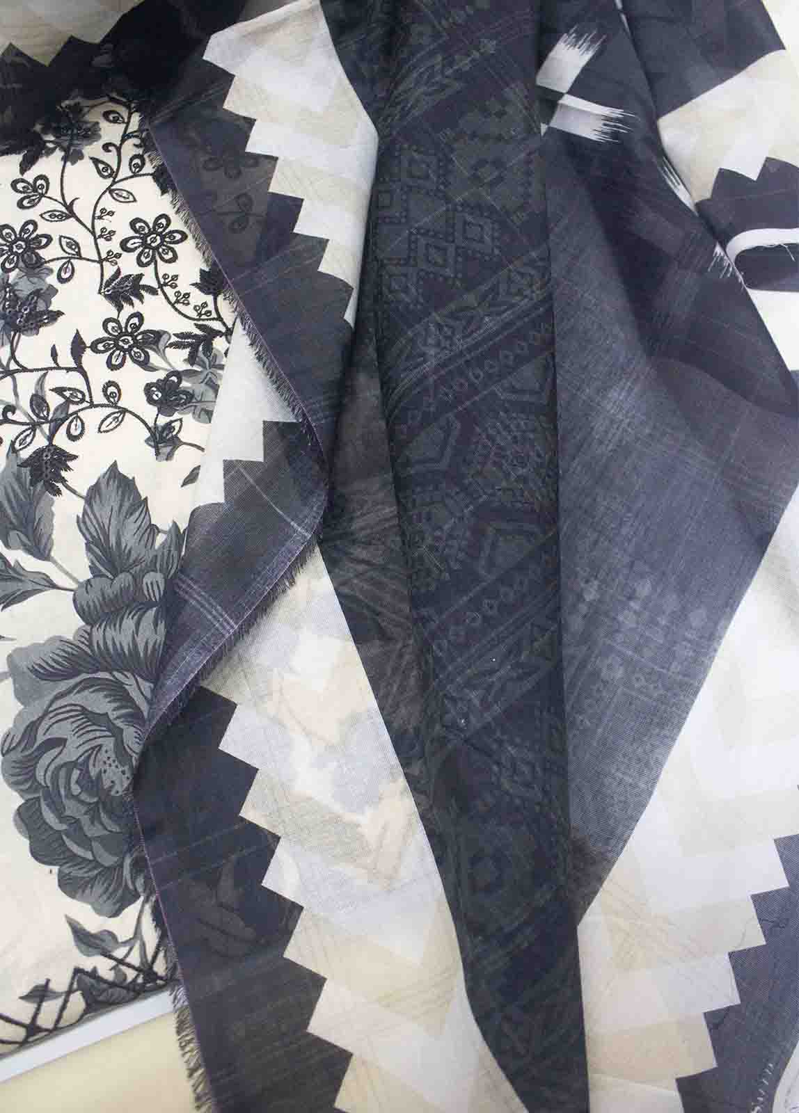 EMBC-0067- 3 Piece Embroidered Cotton UnStitched Suit
