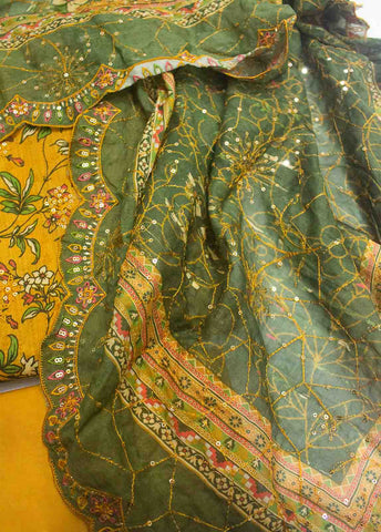 Bin Saeed Fabric - EMBC-0072- 3 Piece Embroidered Cotton UnStitched Suit