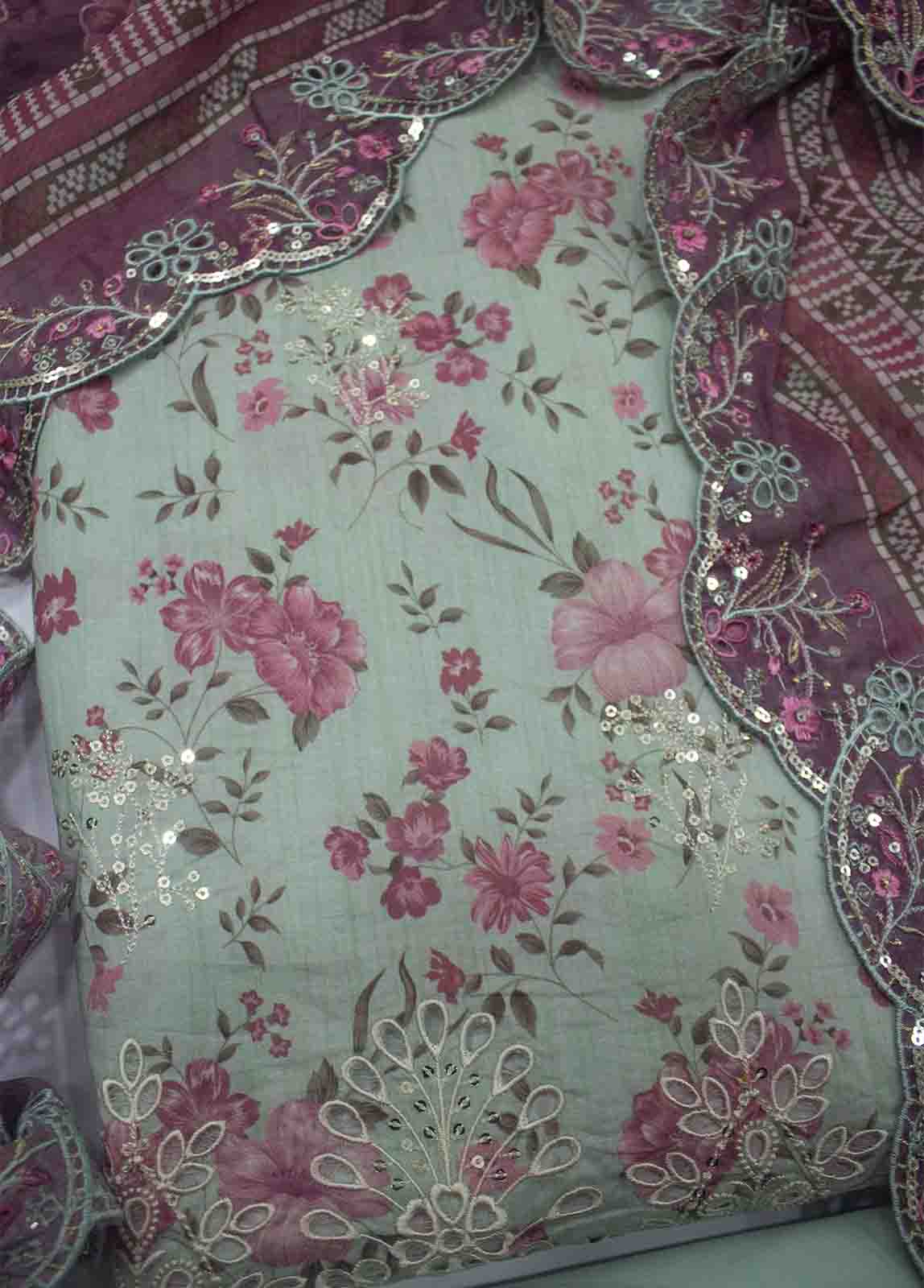 EMBC-0092- 3 Piece Embroidered Cotton UnStitched Suit