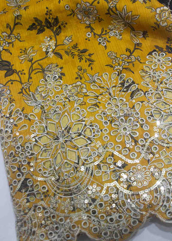 Bin Saeed Fabric - EMBC-0093- 3 Piece Embroidered Cotton UnStitched Suit