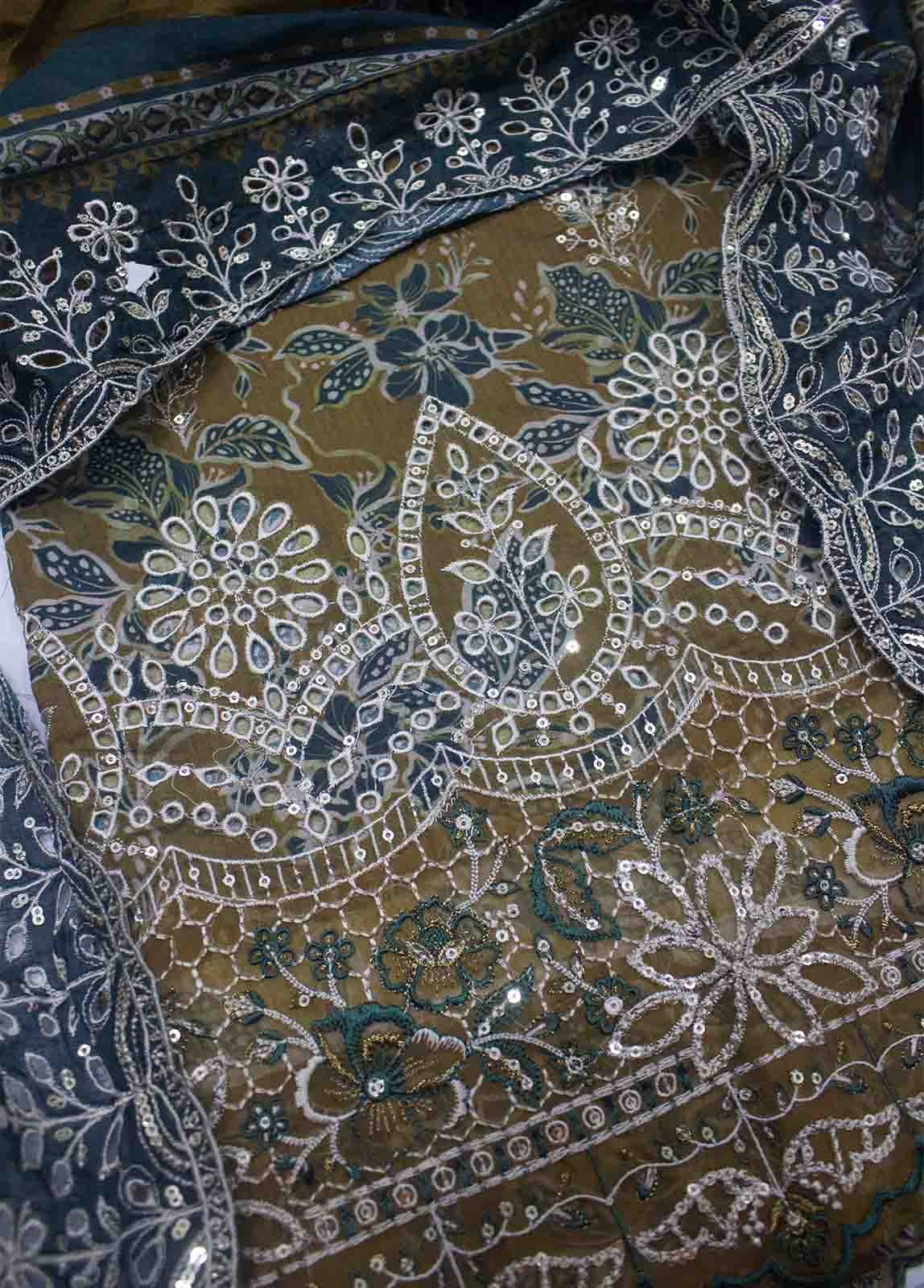 Bin Saeed Fabric - EMBC-0094- 3 Piece Embroidered Cotton UnStitched Suit