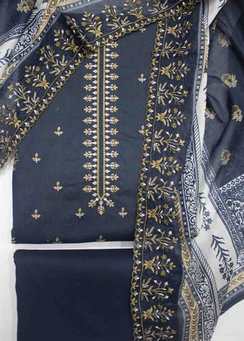 Bin Saeed Fabric - EMBC-010- 3 Piece Lawn Embroidered UnStitched Suit