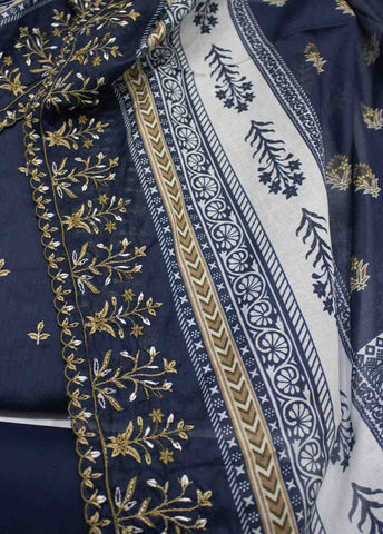 Bin Saeed Fabric - EMBC-010- 3 Piece Lawn Embroidered UnStitched Suit