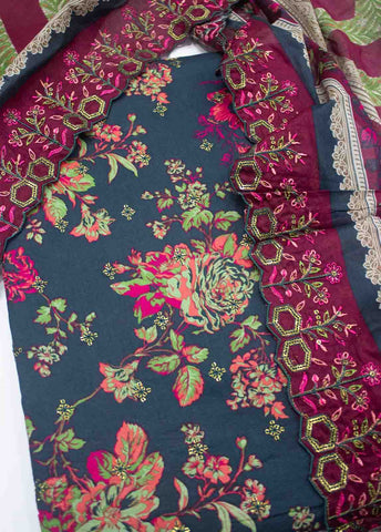 Bin Saeed Fabric - EMBC-0585- 3 Piece Lawn Embroidered UnStitched Suit
