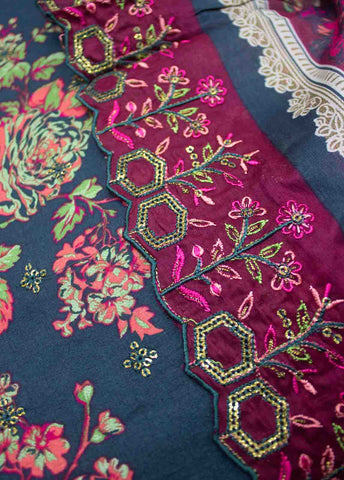 Bin Saeed Fabric - EMBC-0585- 3 Piece Lawn Embroidered UnStitched Suit
