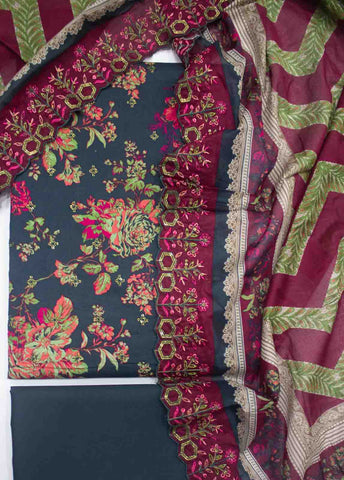 Bin Saeed Fabric - EMBC-0585- 3 Piece Lawn Embroidered UnStitched Suit