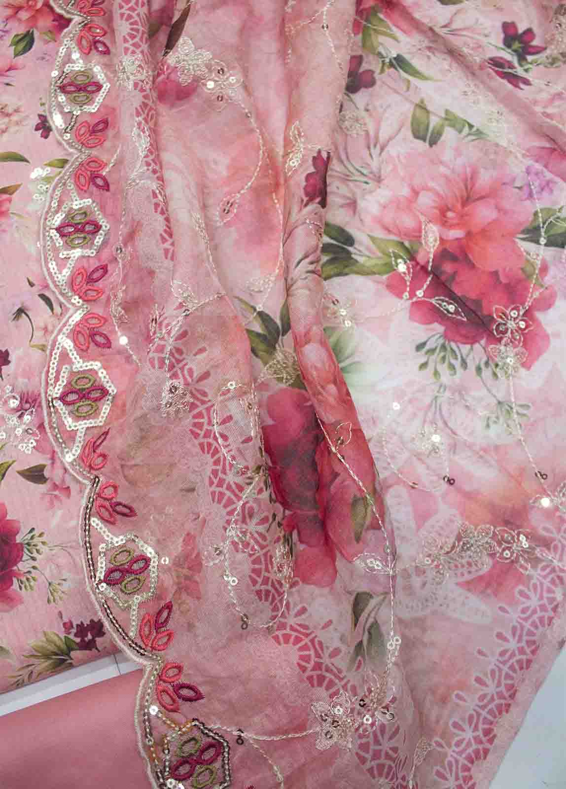 EMBC-0605- 3 Piece Embroidered Cotton UnStitched Suit
