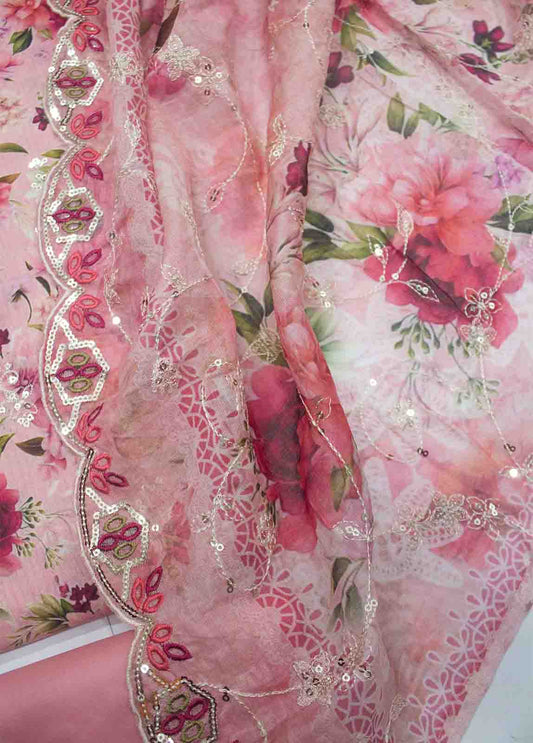 EMBC-0605- 3 Piece Embroidered Cotton UnStitched Suit