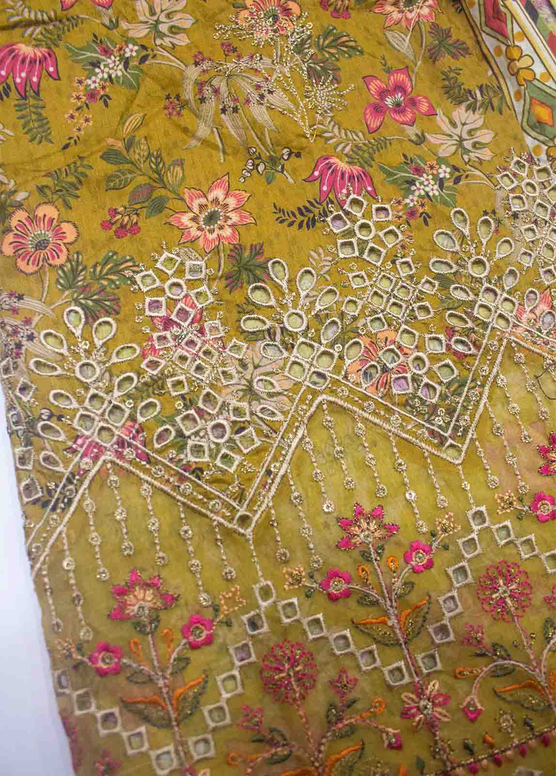 Bin Saeed Fabric - EMBC-0608- 3 Piece Embroidered Cotton UnStitched Suit