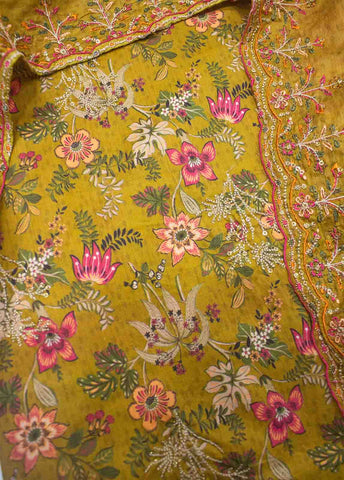 Bin Saeed Fabric - EMBC-0608- 3 Piece Embroidered Cotton UnStitched Suit