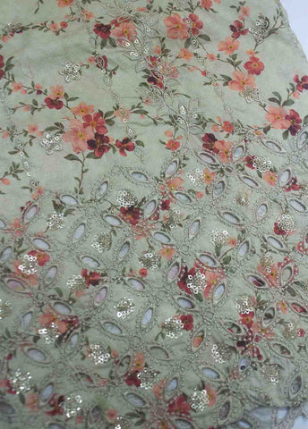 Bin Saeed Fabric - EMBC-0609- 3 Piece Embroidered Cotton UnStitched Suit